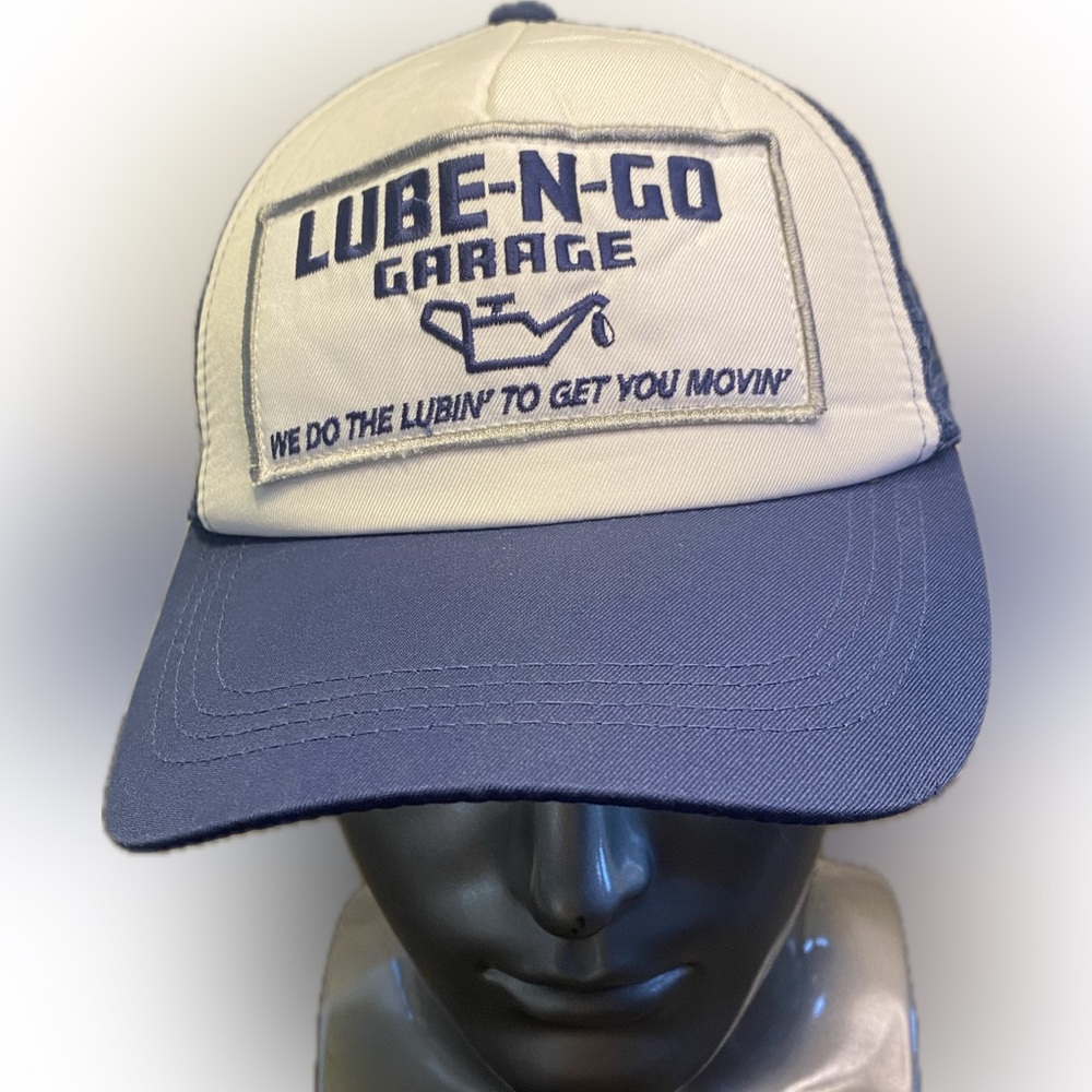 Lube-n-Go Garage Snap Back Mesh Back Navy Blue And White Hat
